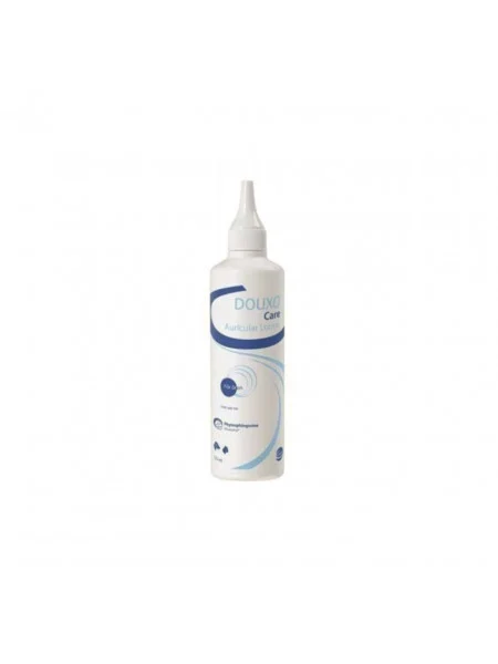 Douxo Care auricular shampoo 125ml 1 Imagine reprezentativă a produsului Douxo Care Auricular Shampoo 125ml – soluție veterinară pentru igiena urechilor câinilor și pisicilor. Curăță eficient cerumenul și calmează pielea.