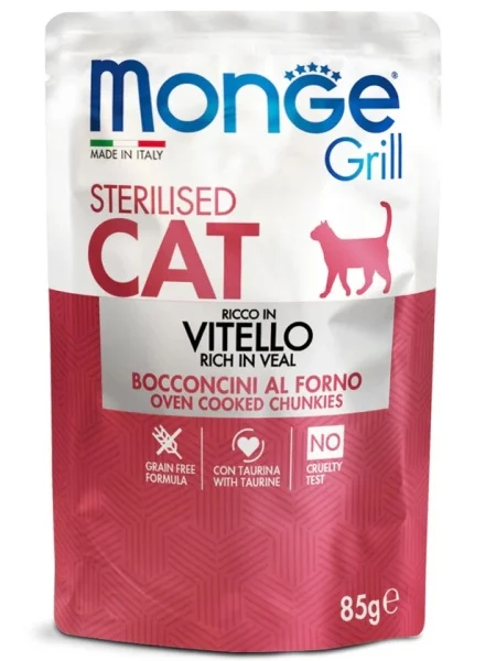 Monge Pisici Superpremium Plic Bucăți Sterilised cu Vițel – 85g - 28 BUC/BAX 1 Monge Pisici Superpremium Plic Bucăți Sterilised cu Vițel – 85g - 28 BUC/BAX