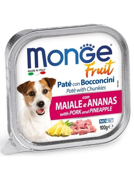 Monge Câini Superpremium Paté cu Bucăți de Porc și Ananas – 100g - 32 BUC/BAX 1 Monge Câini Superpremium Paté cu Bucăți de Porc și Ananas – 100g - 32 BUC/BAX