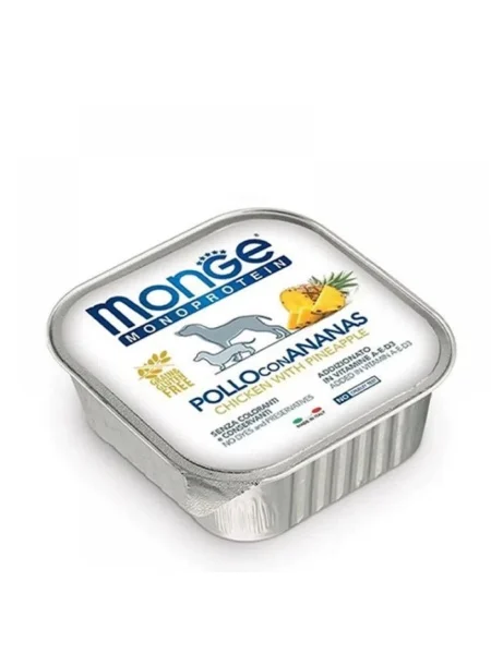 Monge Câini Superpremium Paté Monoproteic cu Pui și Ananas – 150g - 24 BUC/BAX 1 Monge Câini Superpremium Paté Monoproteic cu Pui și Ananas – 150g - 24 BUC/BAX