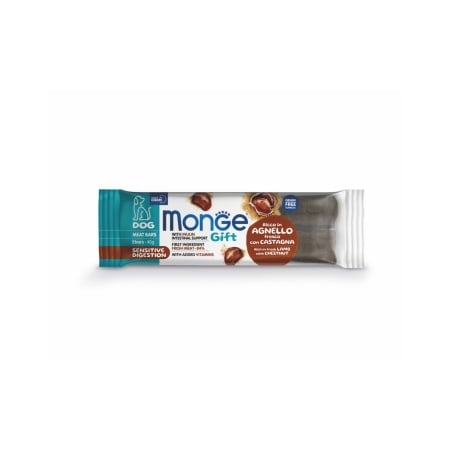 Monge Câini Gift Meat Bar Digestie Sensibilă cu Miel și Castane – 40g - 25 BUC/BAX 1 MONGE DOG GIFT Baton Sensitive Miel 40gr