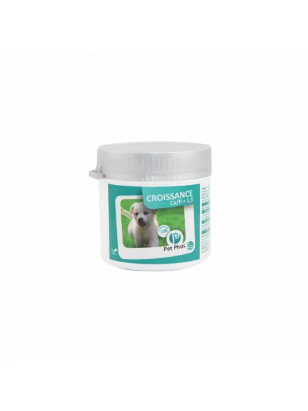 PET-PHOS CROISSANCE CA/P=1.3 CANIN 100TAB 1 Supliment PET-PHOS CROISSANCE Ca/P 1.3 pentru câini, 100 tablete, pentru creștere sănătoasă.