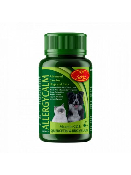 ALLERGY CALM 100TAB/100G 1 Allergy Calm 100 tablete 100g supliment alergii piele câini pisici calmare iritații