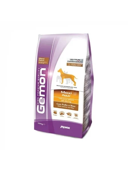 Gemon Câini Breeders Maxi Adult cu Pui și Orez 24/12 – 20kg 1 Gemon Maxi Adult Pui Orez 20kg hrană câini mari digestie vitalitate proteine