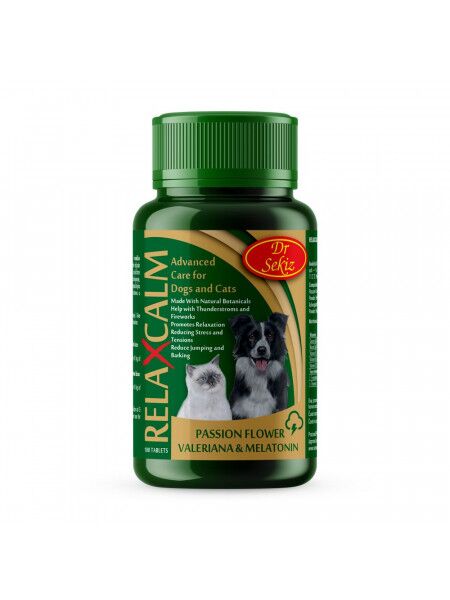 RelaxCalm 100 tab / 100 g 1 RelaxCalm 100 tablete 100g calmant natural valeriană câini pisici stres anxietate