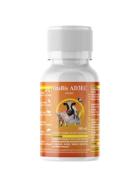 VitaBis AD3EC - 100 ml Supliment Vitamine Pasari Animale 1 vitabis ad3ec 100ml supliment vitamine pasari animale crestere imunitate