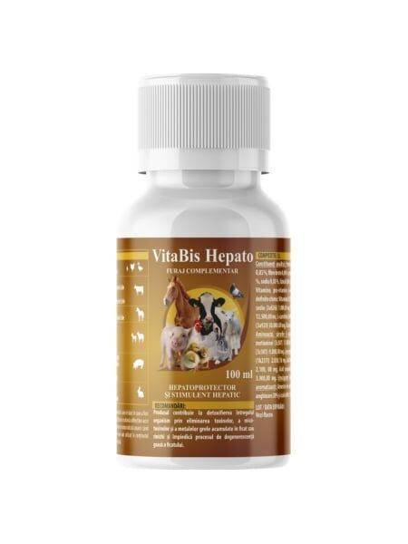 VitaBis Hepato 100 ml - Supliment Protectie Ficat Animale 1 vitabis hepato 100ml supliment protectie regenerare ficat pasari animale