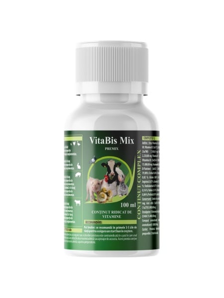 VitaBis Mix - 100 ml Complex de Vitamine Pasari și Animale 1 vitabis mix 100ml complex vitamine crestere imunitate pasari animale